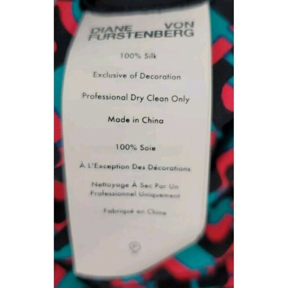 Diane Von Furstenberg DVF Silk Jumpsuit Blue Fuchsia Black Size 2 NWT $6… - Picture 16 of 16